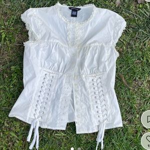 ISO!!!! Moda International White Corset Top